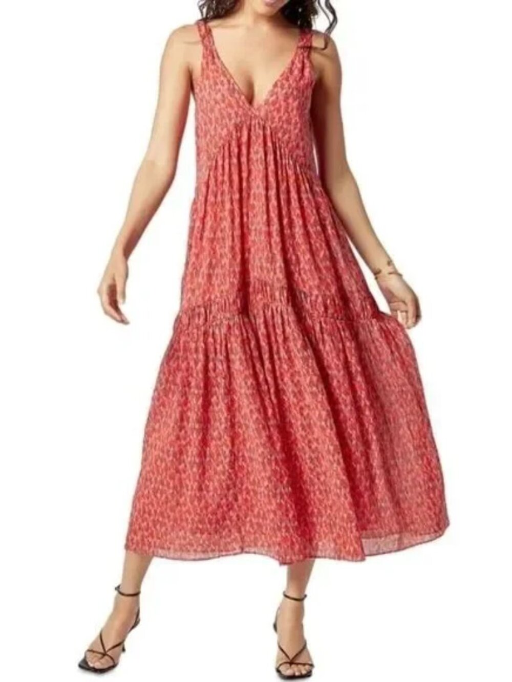 Joie | Pink Red Bondi Daytime Floral Sleeveless Maxi Dress XXL